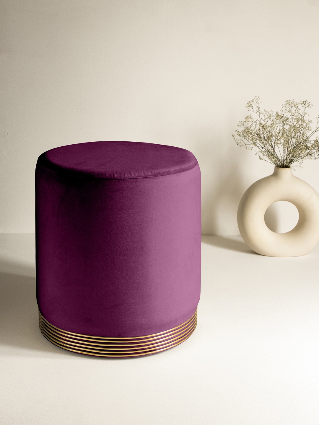 

Clasiko Purple Solid Ottoman
