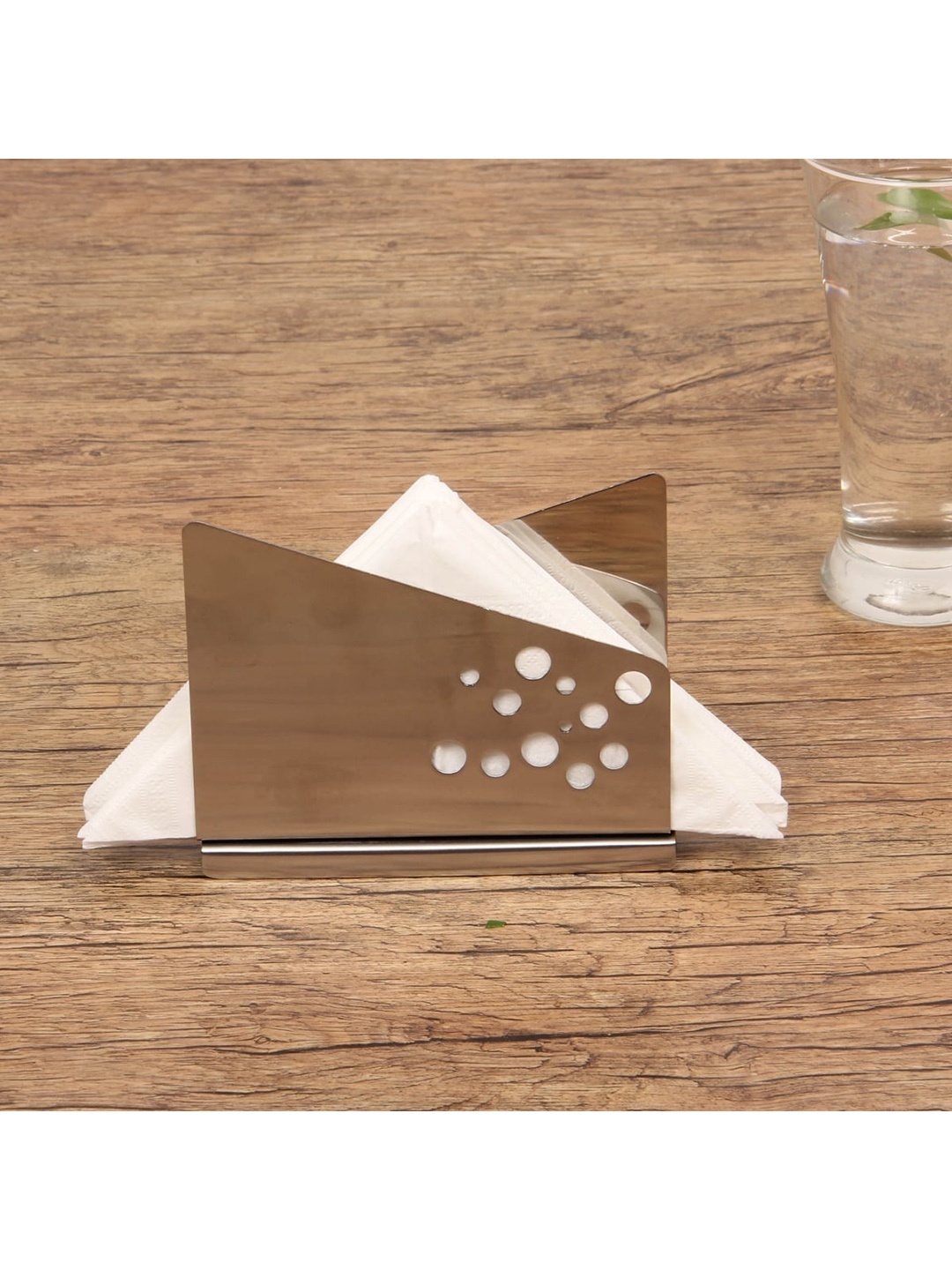 

Home Centre Silver-Toned Glovia Solid Silver Stainless Steel Napkin Holder