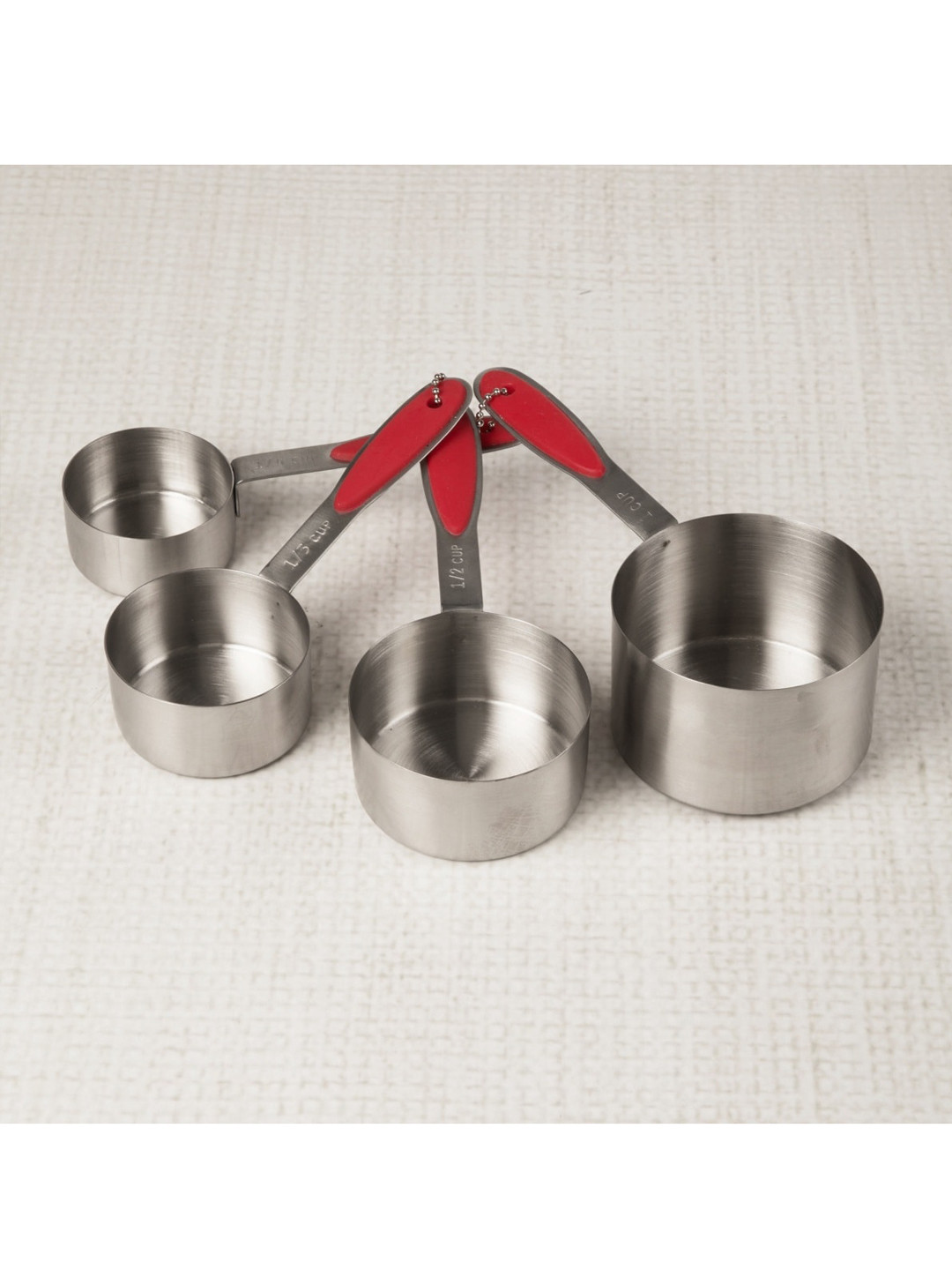

Home Centre Set of 4 Rosemary Solid Stainless Steel Measuring Cups, Silver