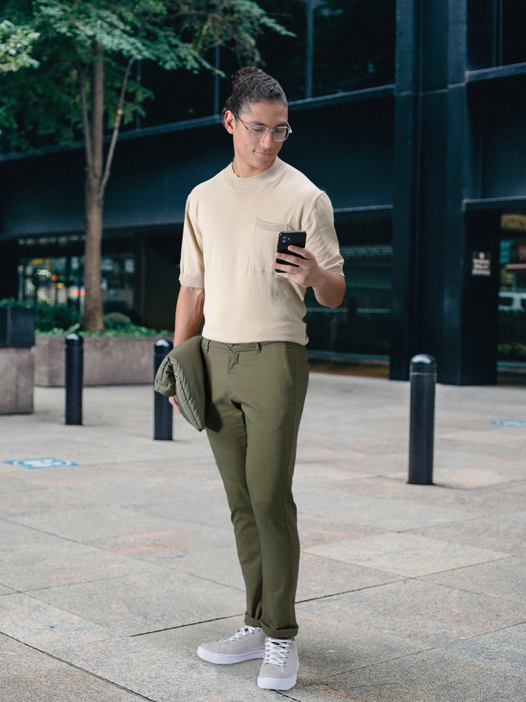 

U.S. Polo Assn. Men Olive Green Slim Fit Regular Trousers