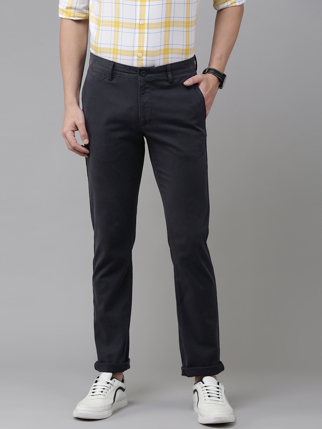 

U S Polo Assn Men Navy Blue Slim Fit Trousers