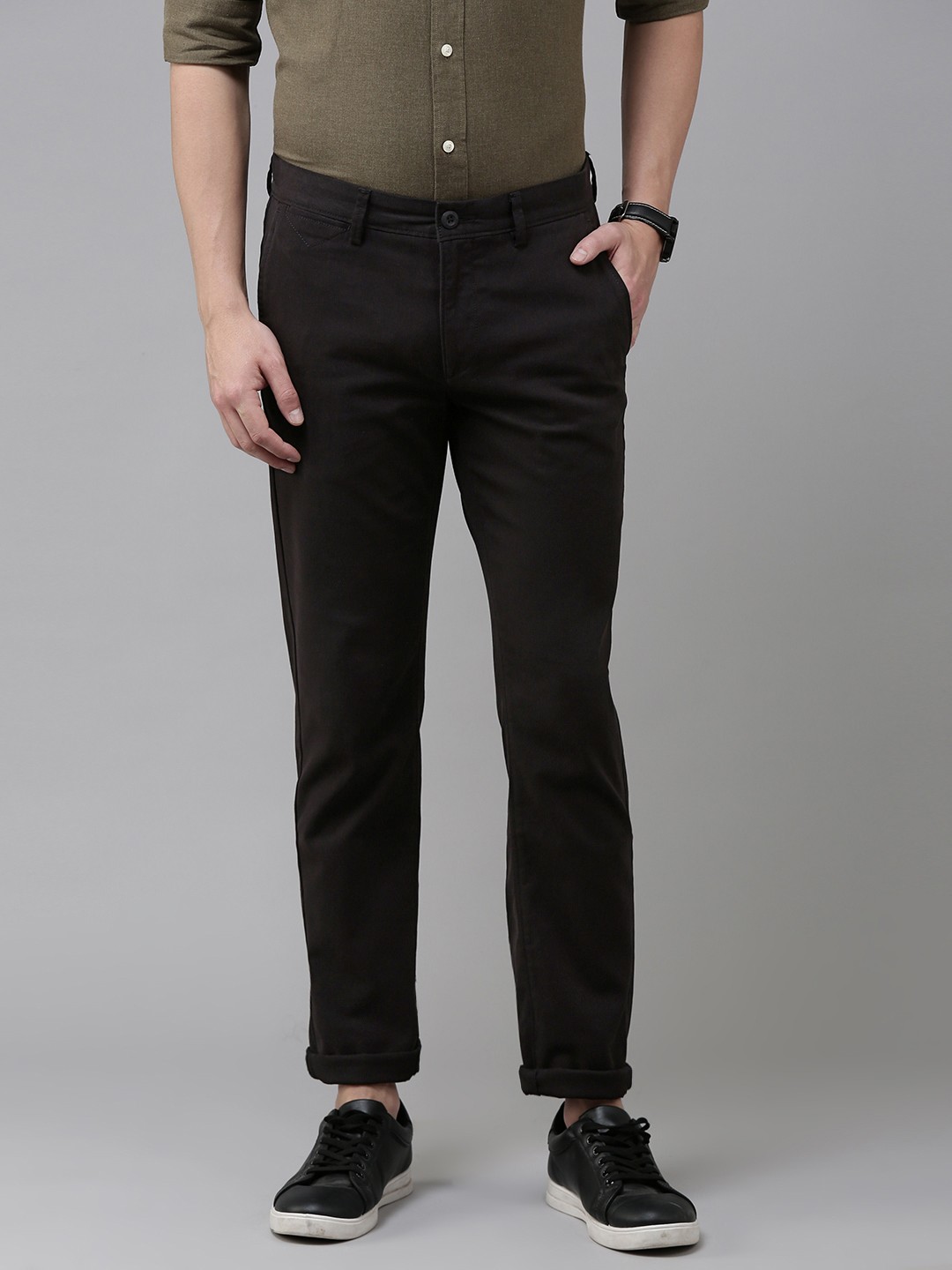 

U S Polo Assn Men Navy Blue Slim Fit Trousers