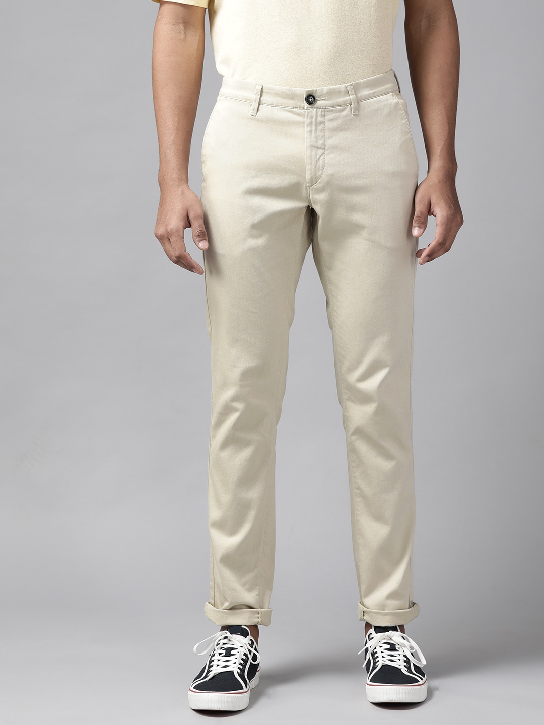 

U S Polo Assn Men Beige Slim Fit Trousers