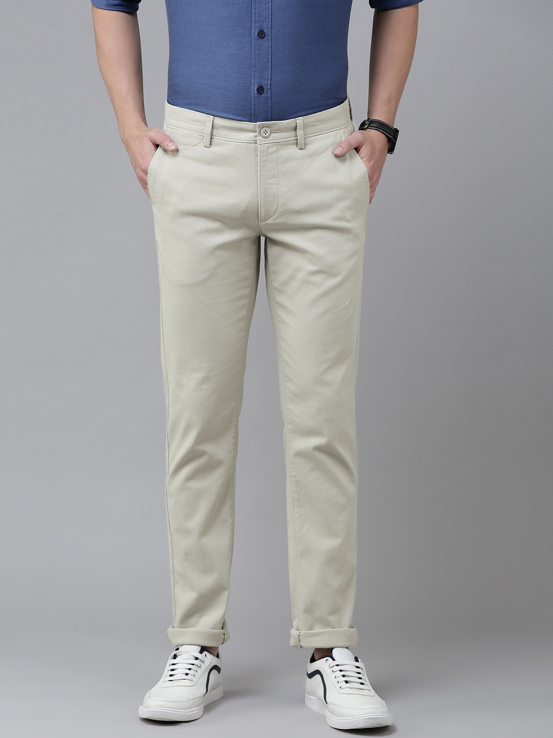 

U S Polo Assn Men Sage Green Slim Fit Trousers