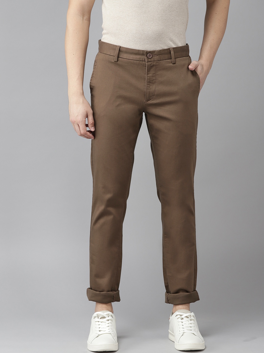 

U S Polo Assn Men Brown Slim Fit Trousers