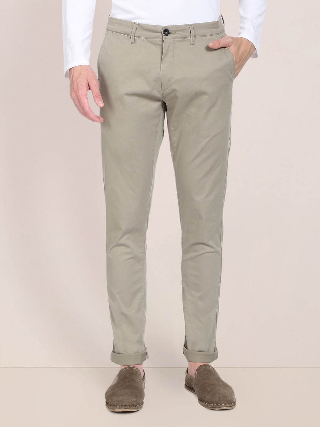 

U.S. Polo Assn. Men Olive Green Slim Fit Trousers