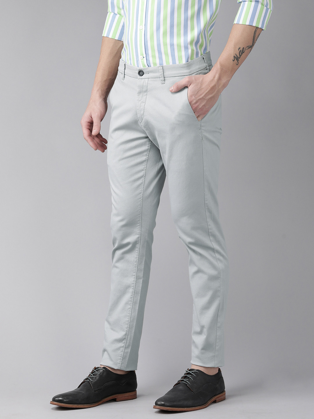 

U S Polo Assn Men Grey Slim Fit Trousers