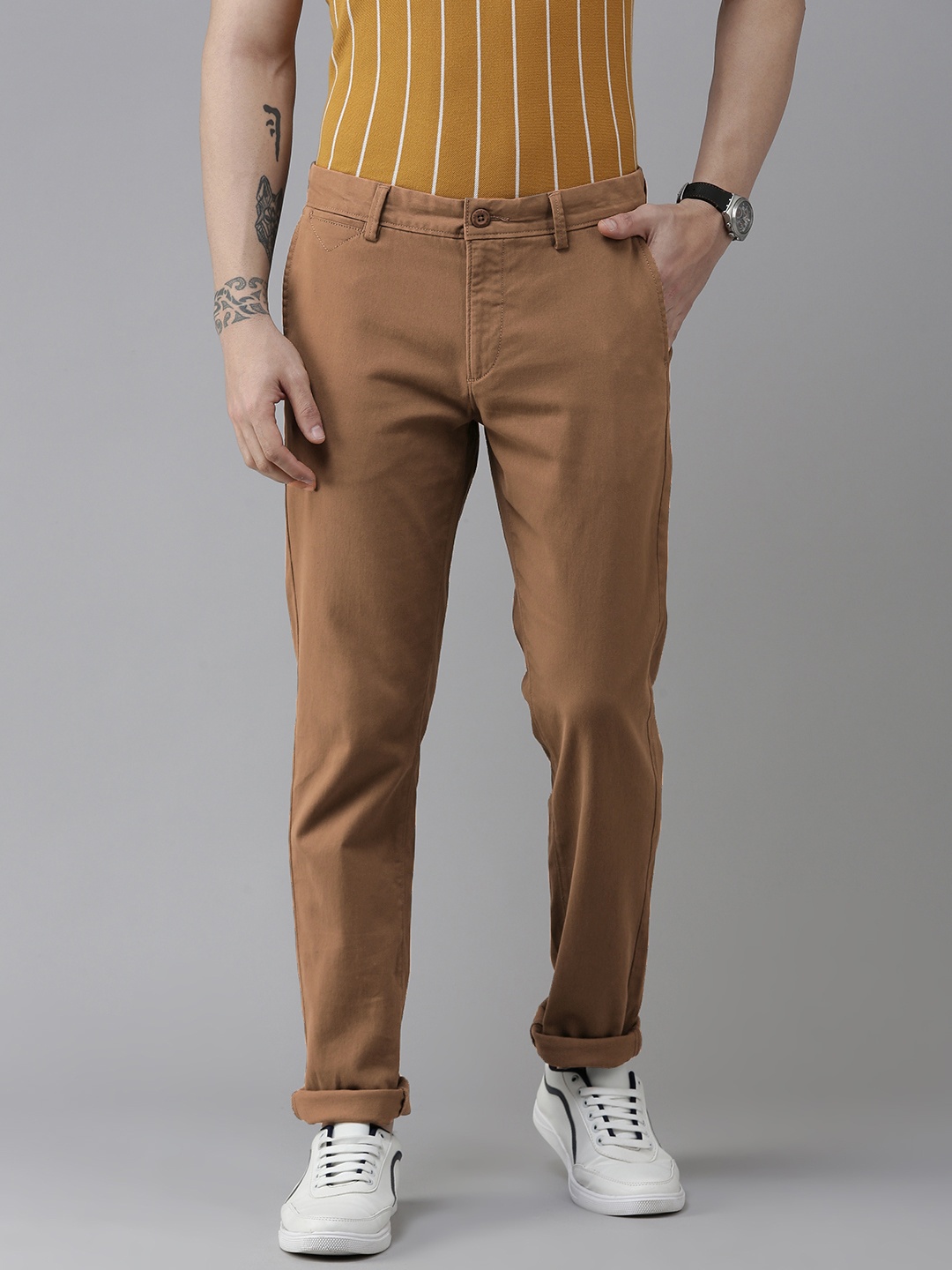 

U.S. Polo Assn. Men Khaki Slim Fit Corduroy Trousers