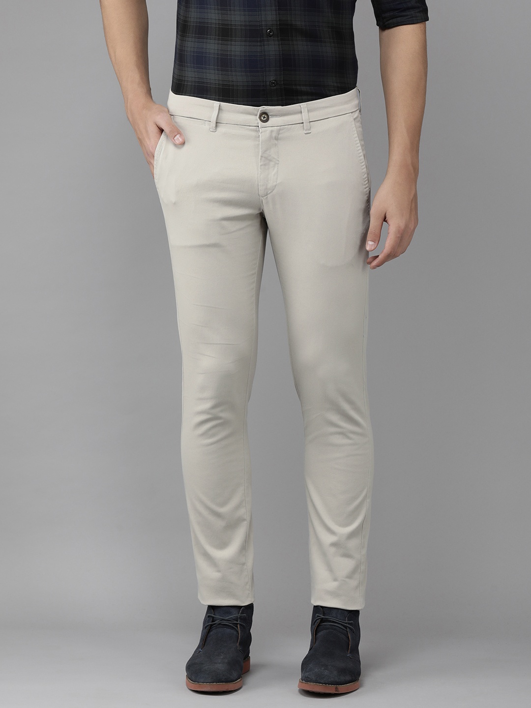 

U.S. Polo Assn. Men Beige Slim Fit Trousers