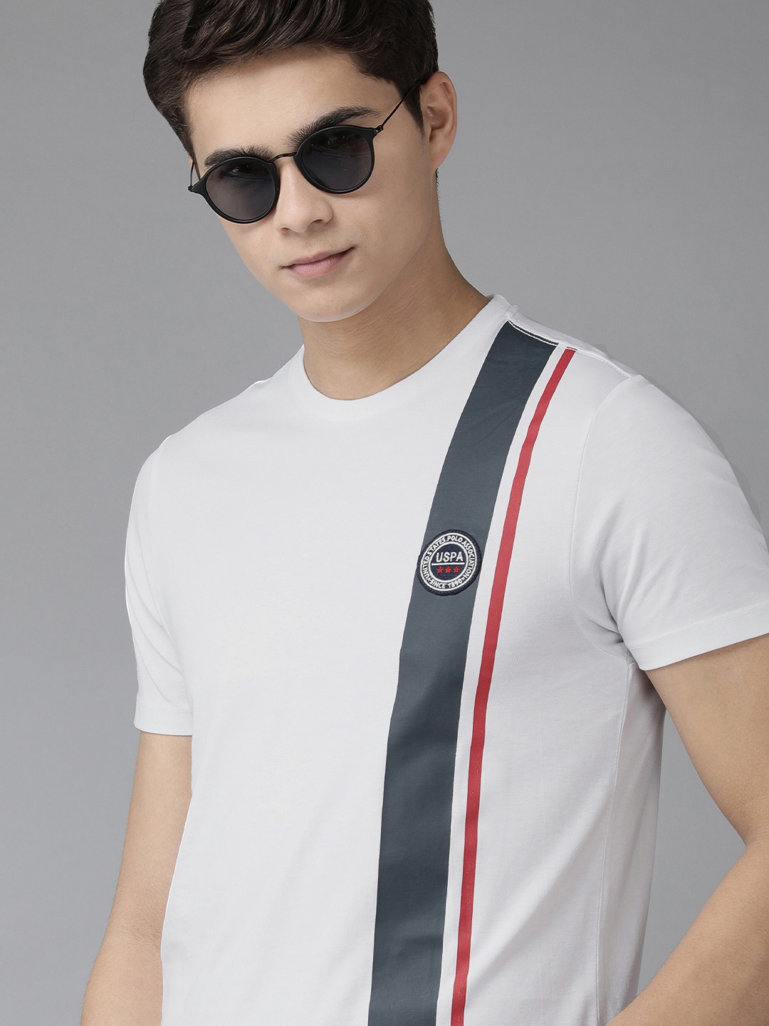 

U S Polo Assn Men White Slim Fit T-shirt
