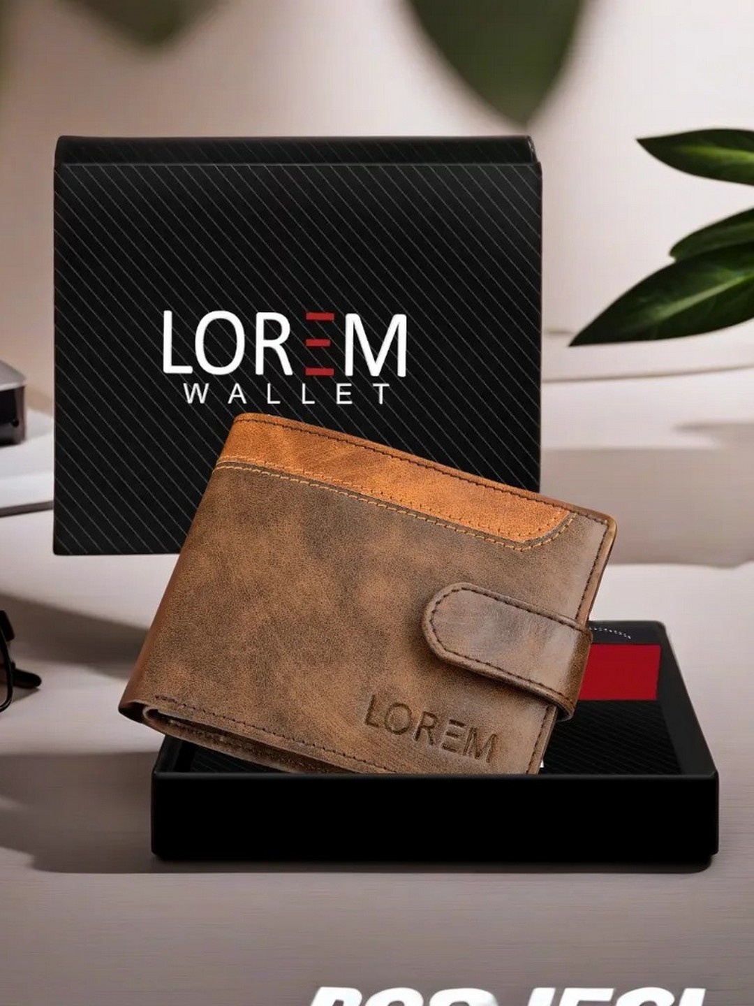 

LOREM Men Brown & Tan Textured Two Fold Wallet with SIM Card Holder