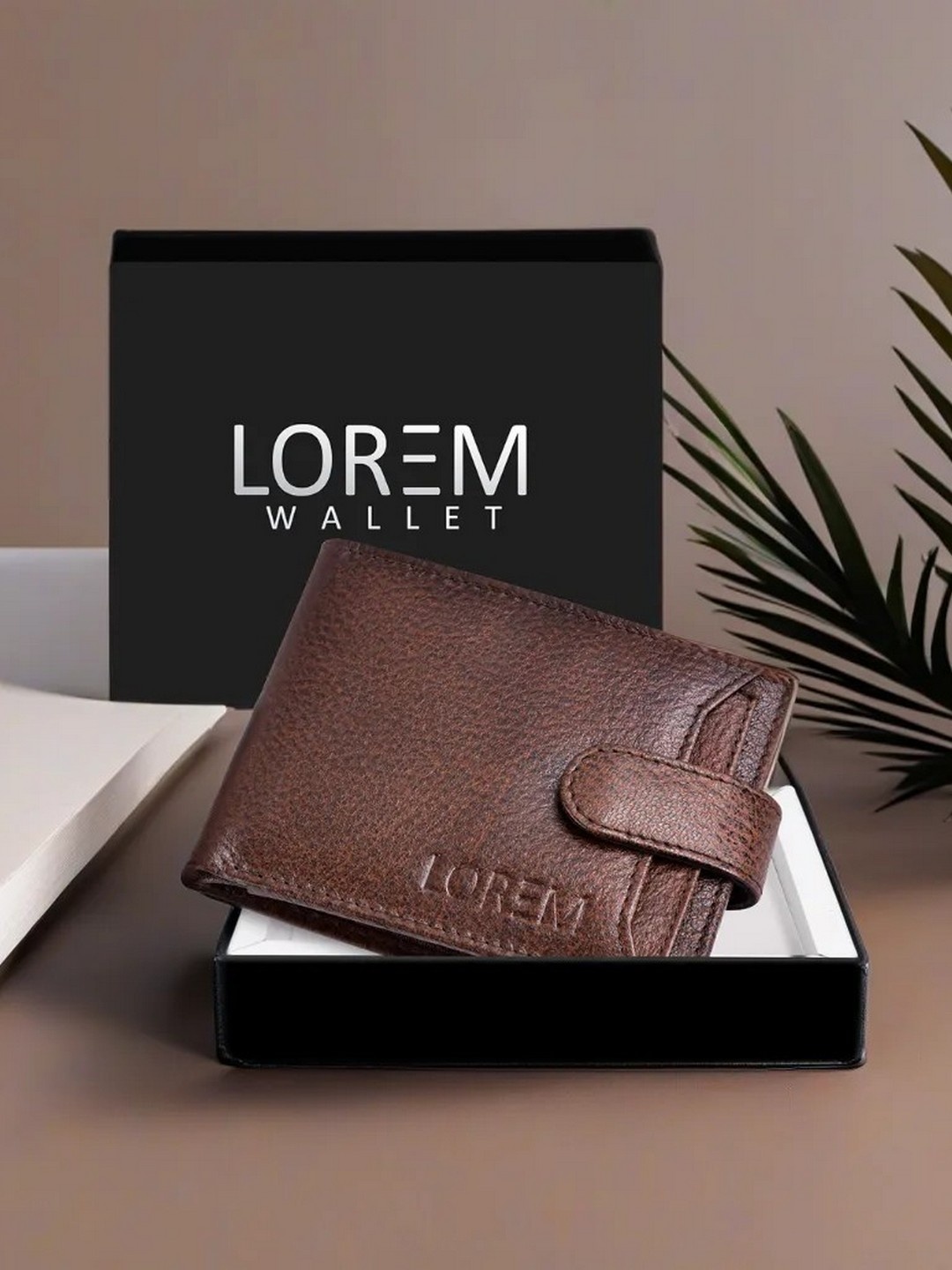 

LOREM Men Brown Textured Leather Two Fold Wallet with SIM Card Holder