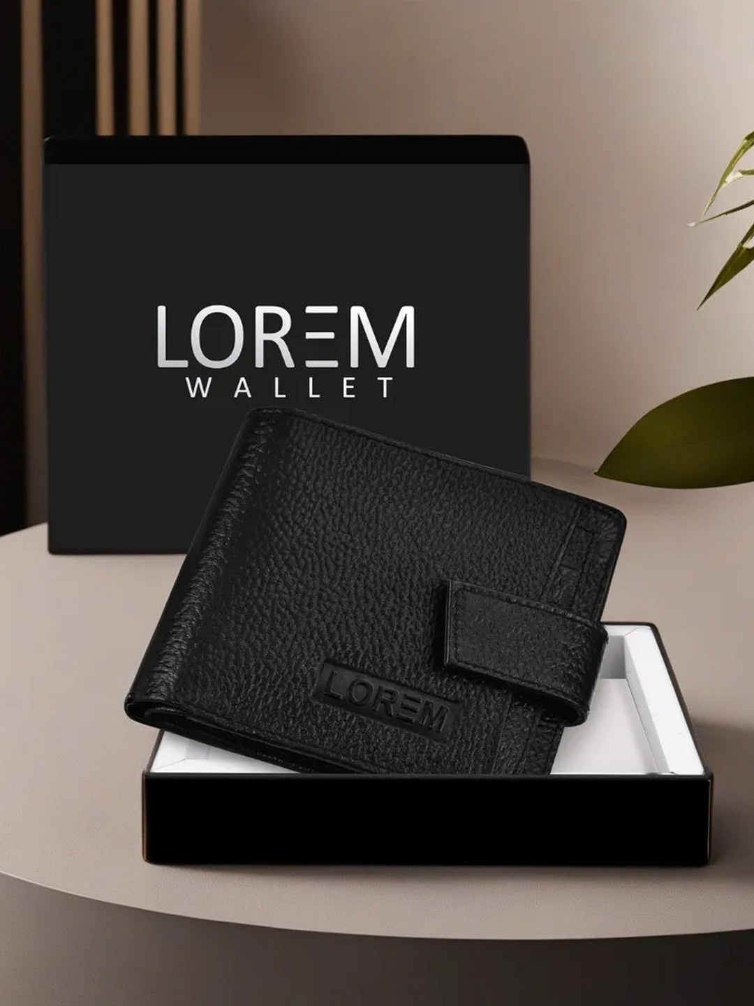 

LOREM Men Black Textured Leather Two Fold Wallet with SIM Card Holder