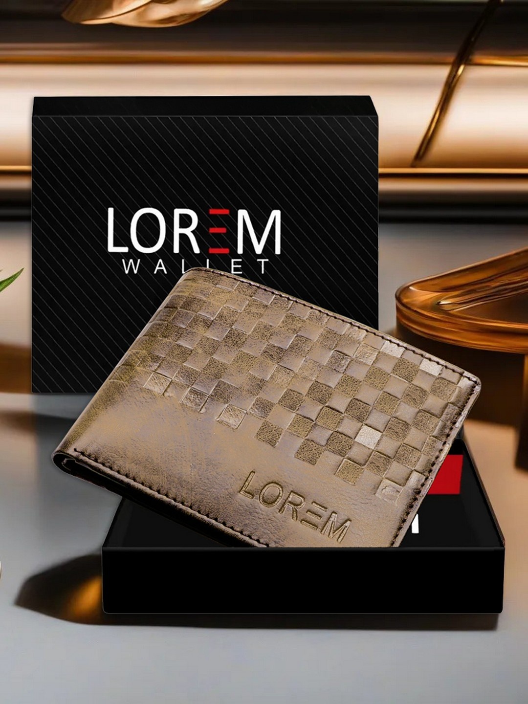 

LOREM Men Brown Textured Two Fold Wallet with SIM Card Holder