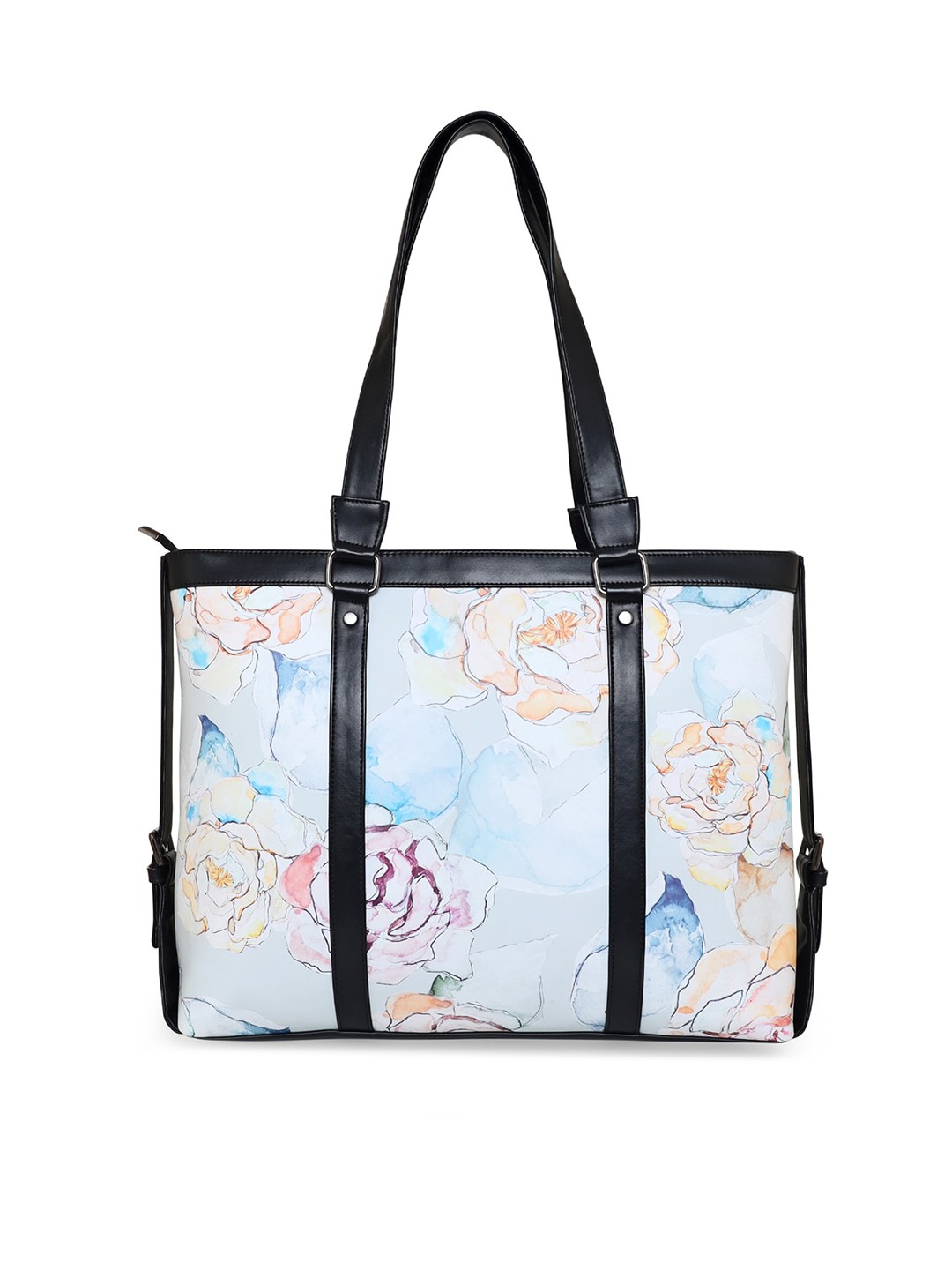 

ESBEDA Multicoloured Floral Printed PU Oversized Structured Handheld Bag, Multi