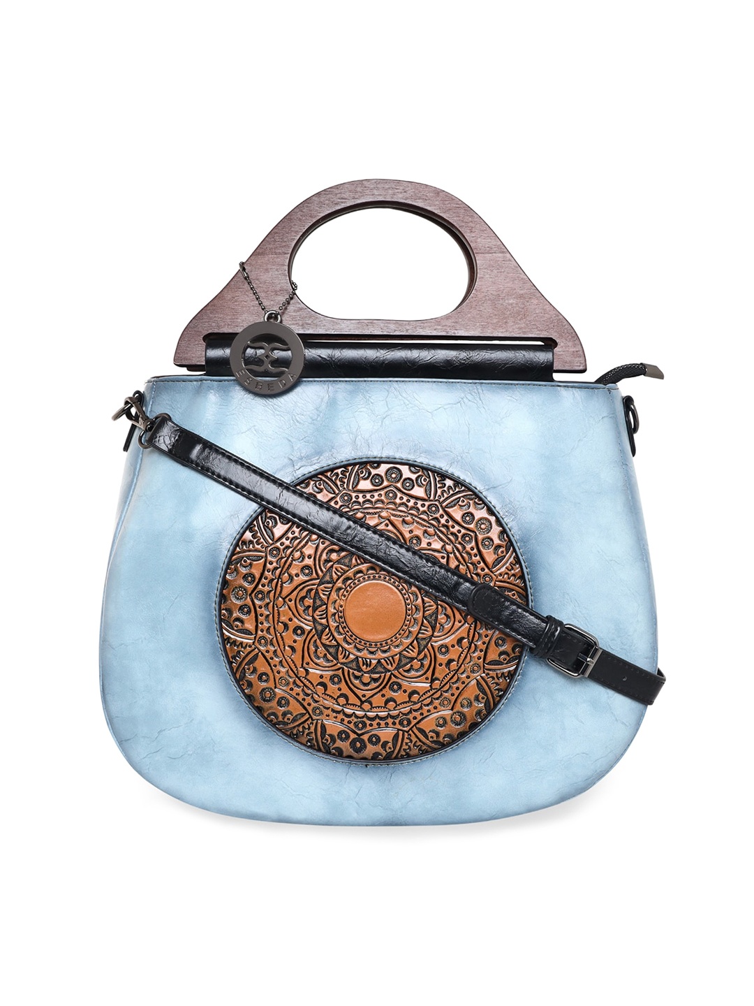 

ESBEDA Blue Embellished Structured Handheld Bag