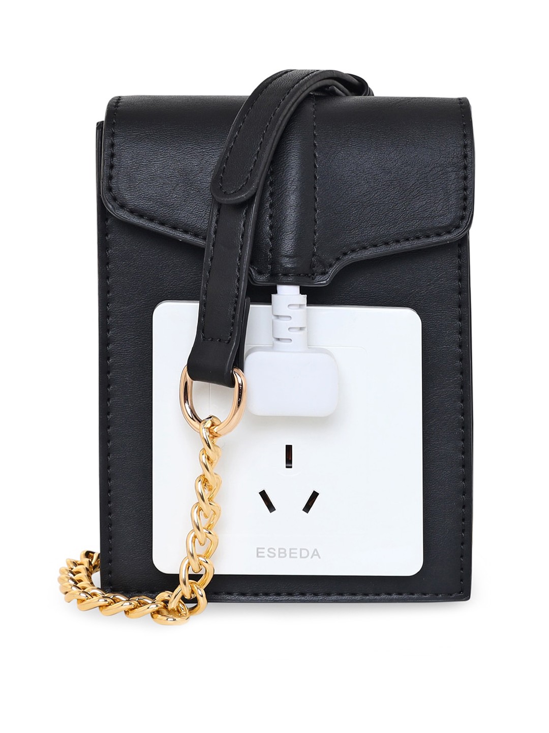 

ESBEDA Black PU Structured Sling Bag with Tasselled