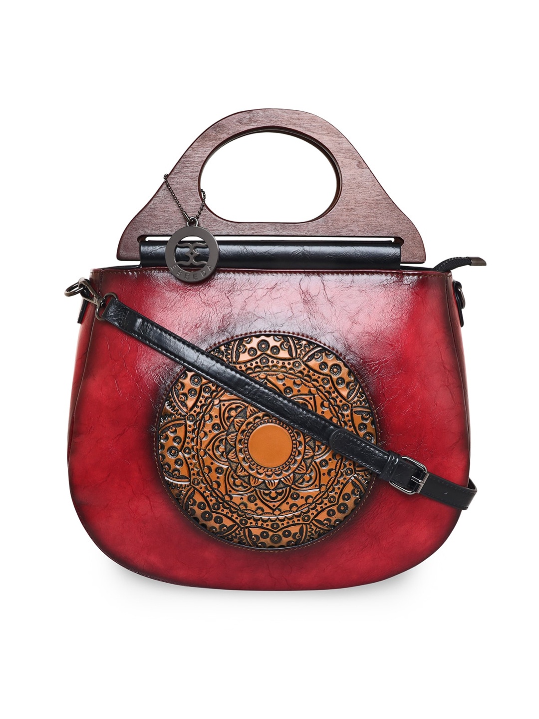 

ESBEDA Red PU Structured Handheld Bag