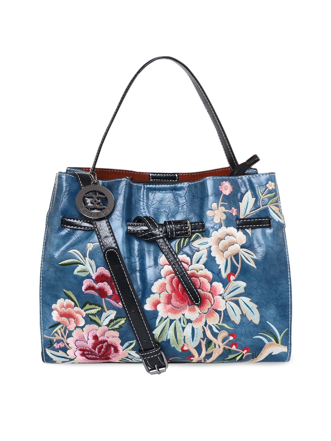 

ESBEDA Blue Floral PU Oversized Shopper Handheld Bag