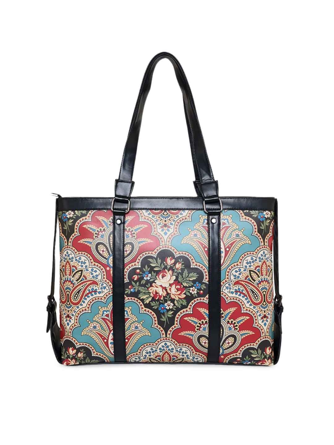 

ESBEDA Multicoloured Ethnic Motifs Printed PU Structured Shoulder Bag, Multi