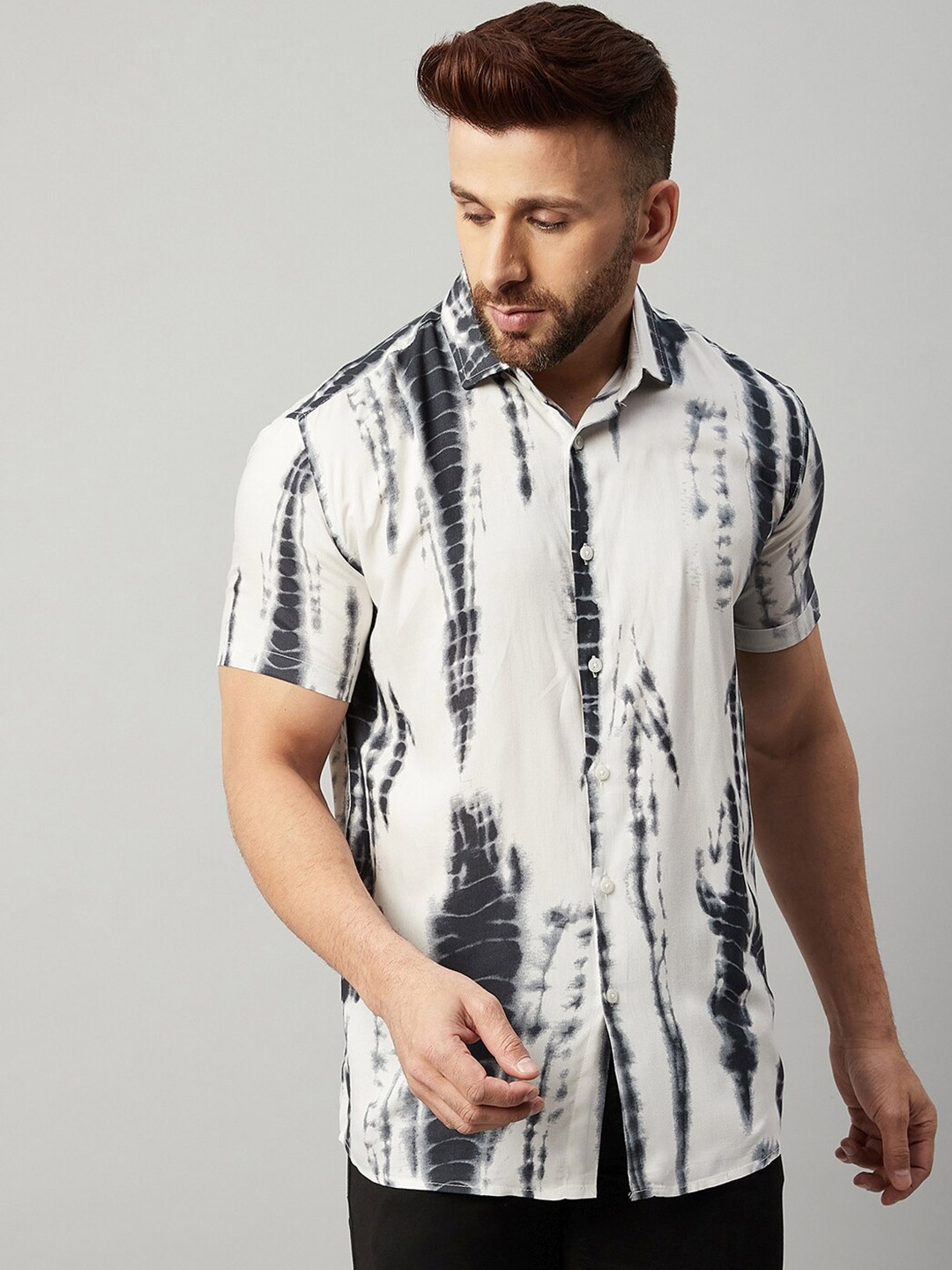 

GRITSTONES Men Black Printed Casual Shirt