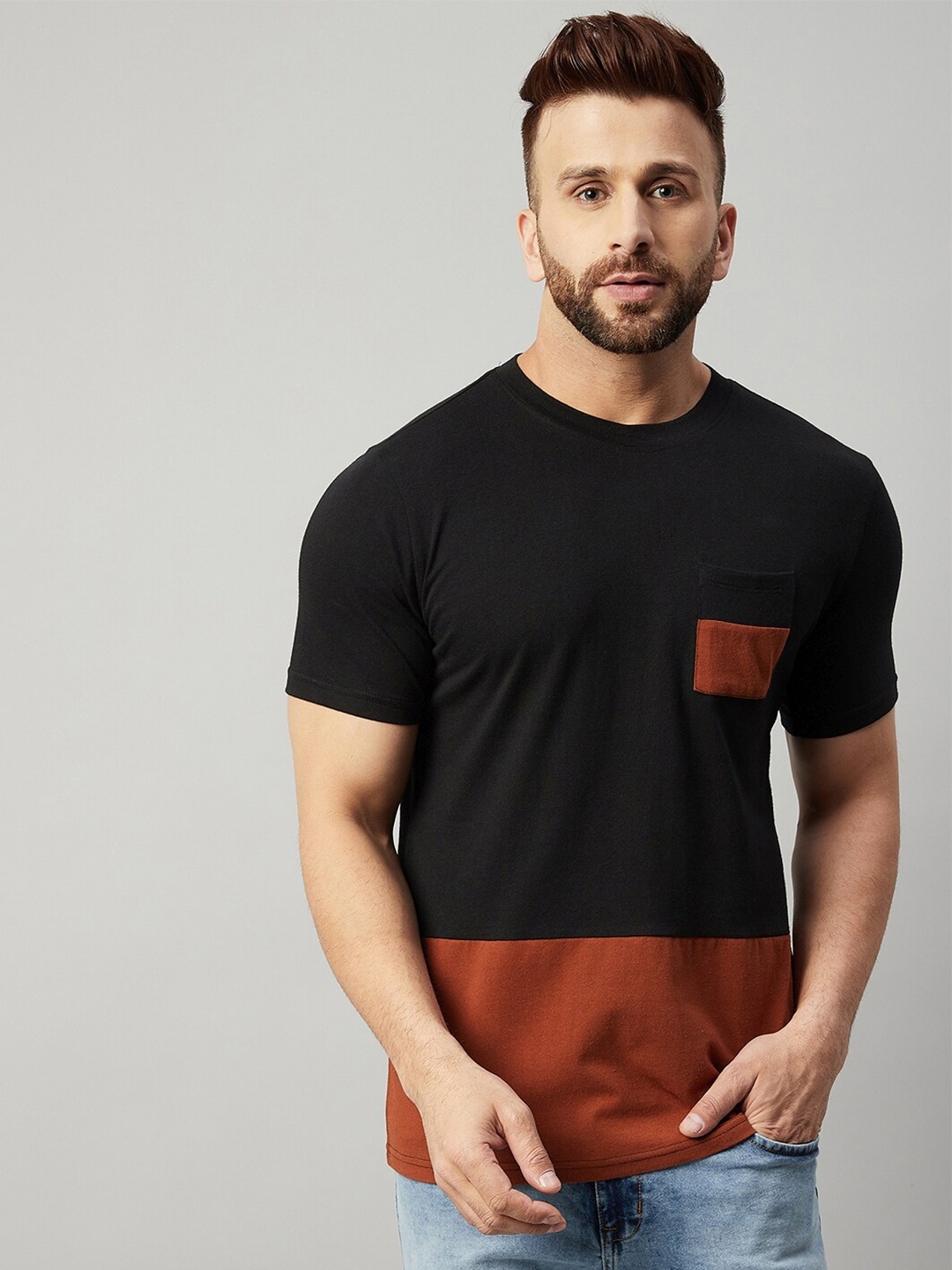 

GRITSTONES Men Black & Brown T-shirt