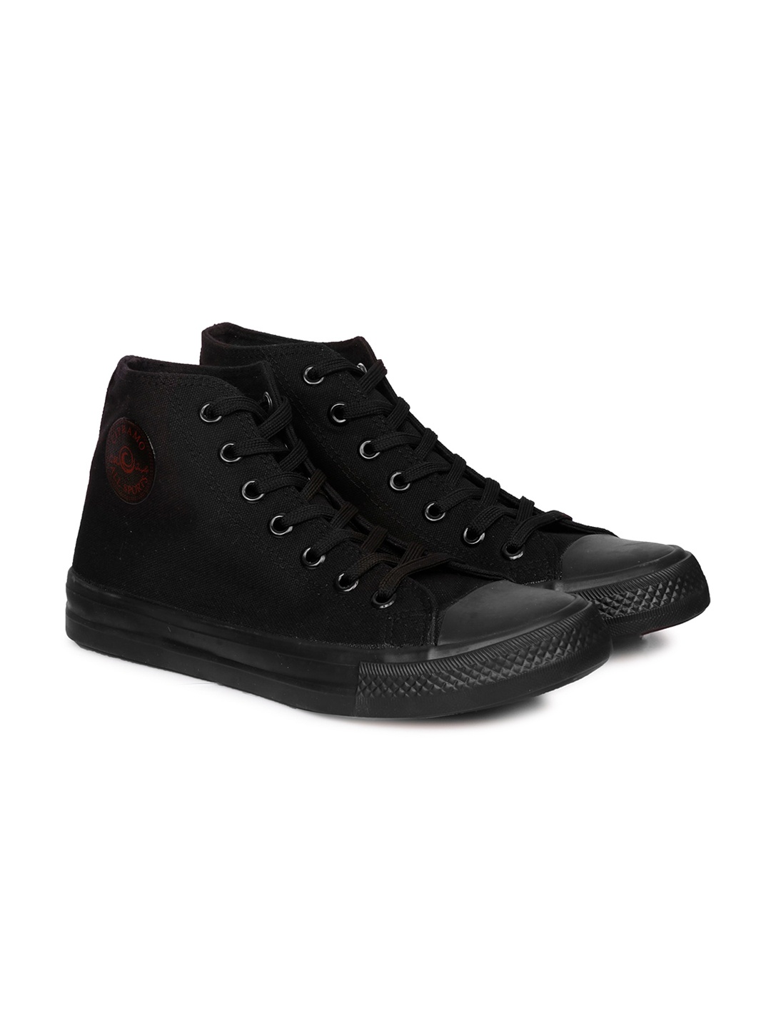 

CIPRAMO SPORTS Men Lace-Up Canvas Black Sneakers