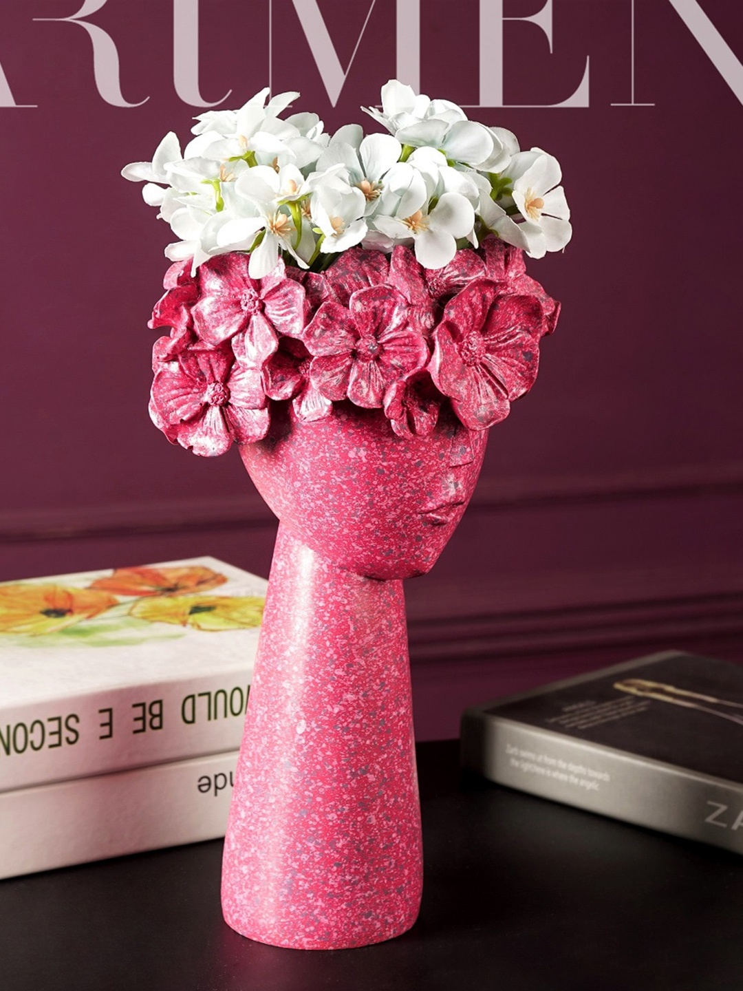 

THE ARTMENT Pink Surreal Faces Table Planters