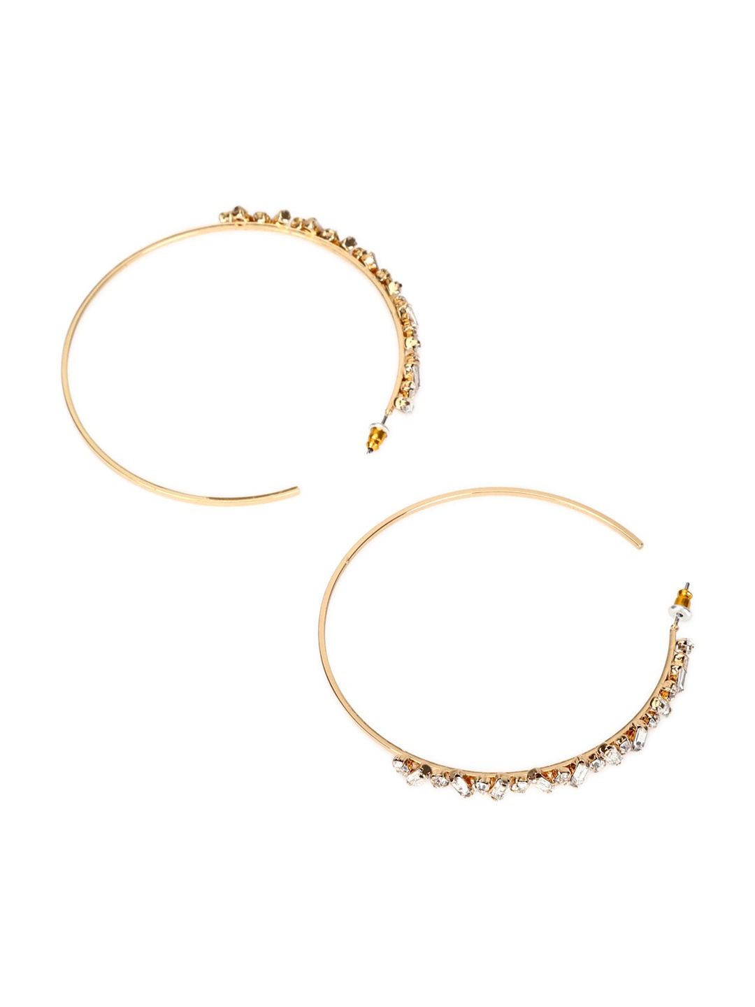 

FOREVER 21 Gold-Toned Contemporary Hoop Earrings