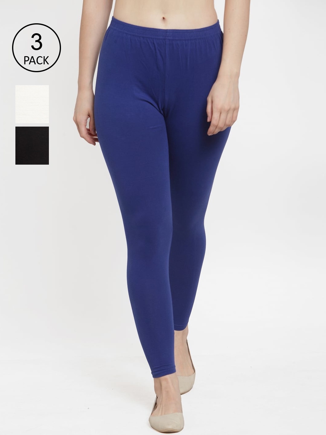 

GRACIT Women Blue and Black and White Ankle-Length Leggings