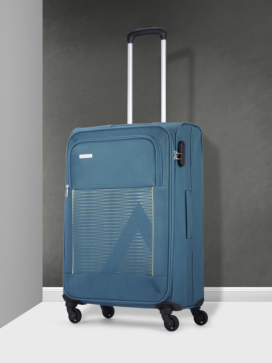 

Aristocrat Unisex Teal Blue Solid TRIUMPH 58 Cabin Trolley Suitcase