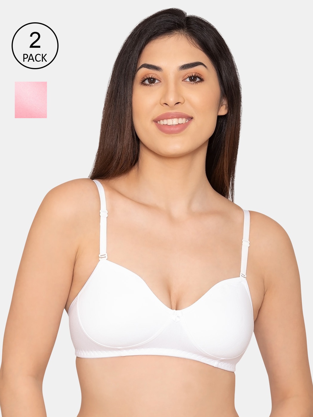 

K LINGERIE White & Pink Bra