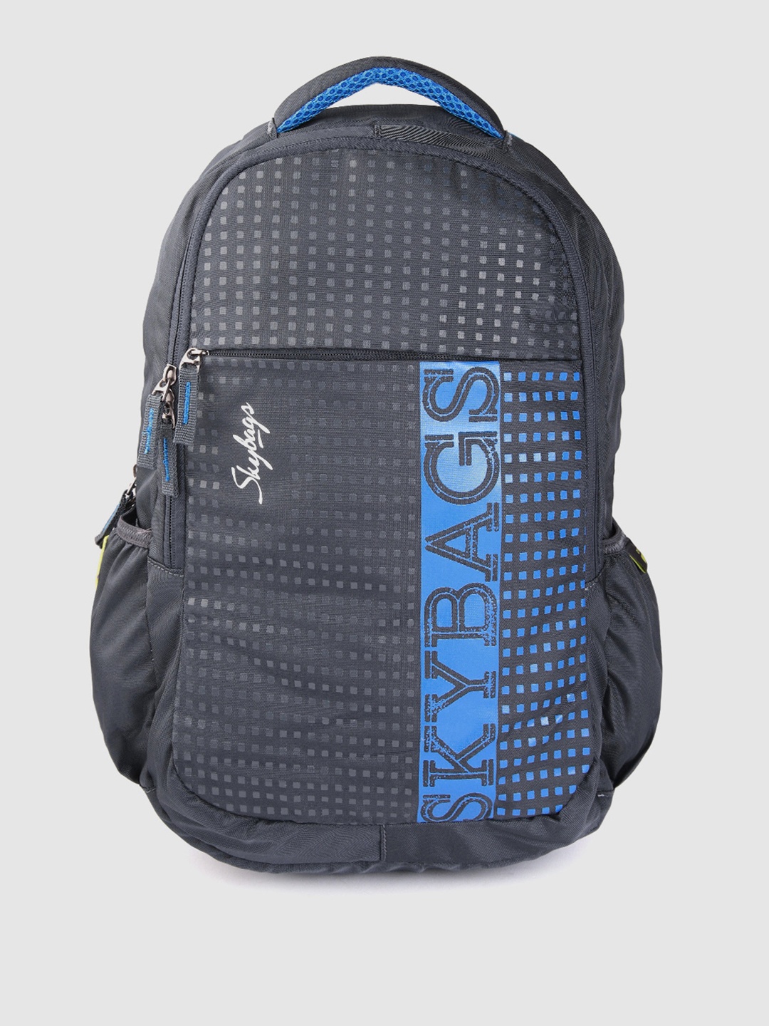 

Skybags Unisex Grey & Blue Brand Logo Print Backpack