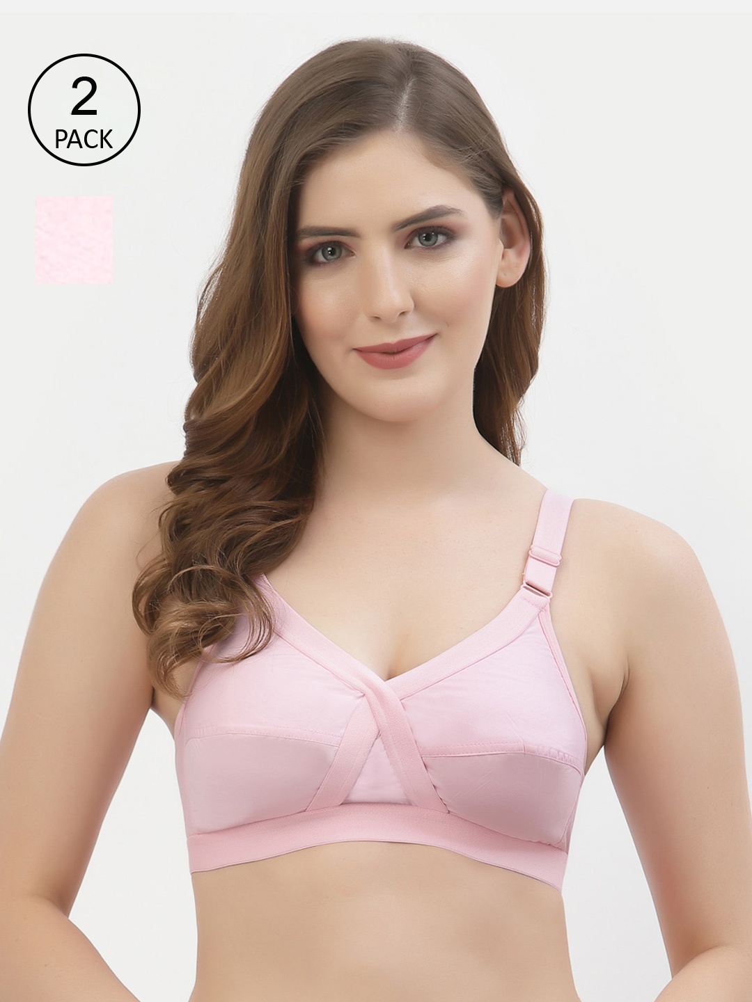 

Floret Pink Pack Of 2 Non Padded Everyday Bra Crossfit_Pink-Pink_30D