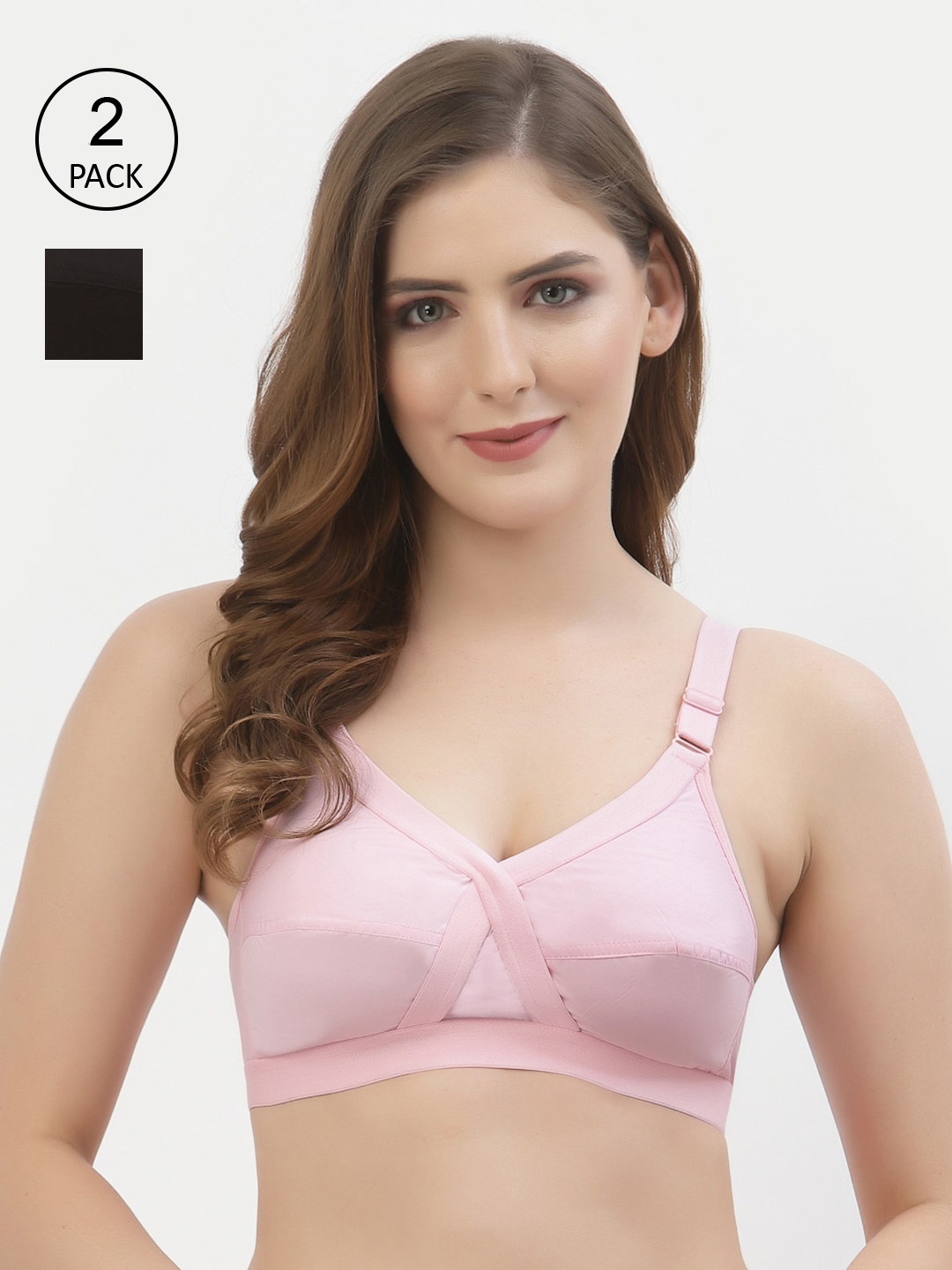 

Floret Women Black & Pink Bra
