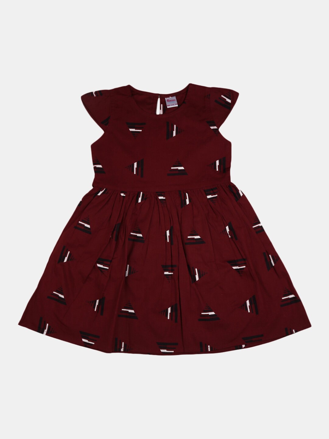 

V-Mart Maroon & White Satin Dress