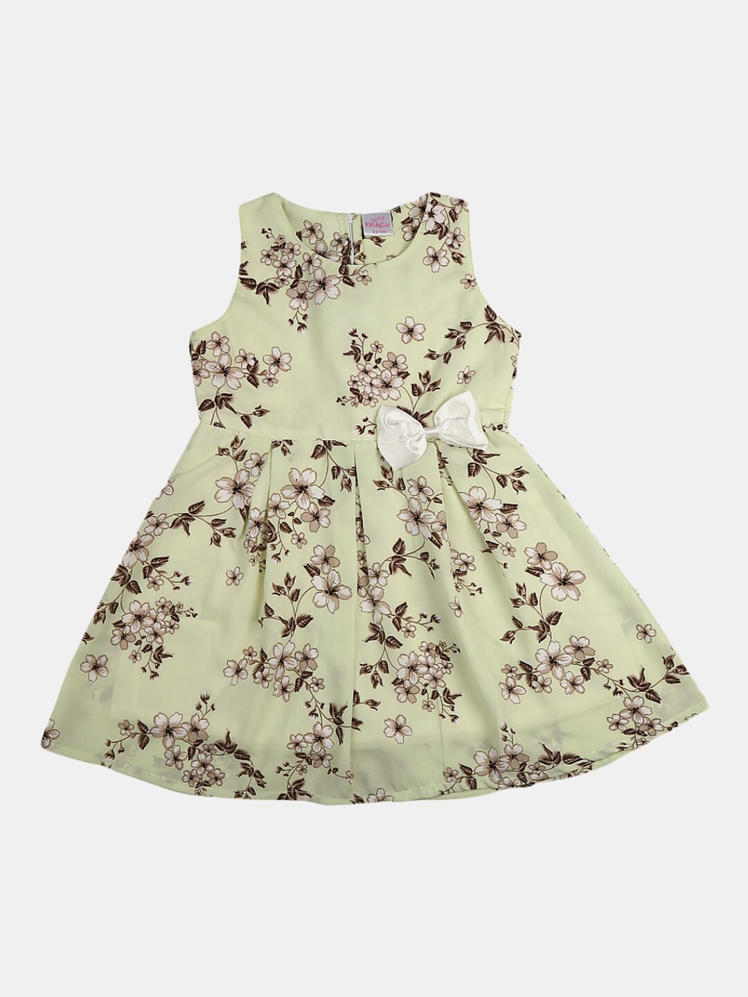 

V-Mart Girls Green Floral Satin Dress