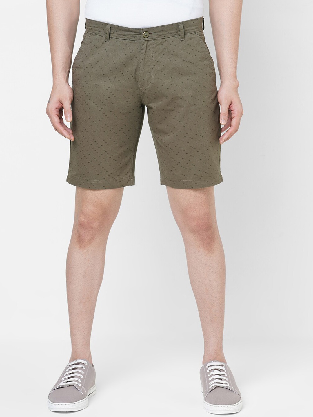 

FiTZ Men Olive Green Printed Outdoor Shorts