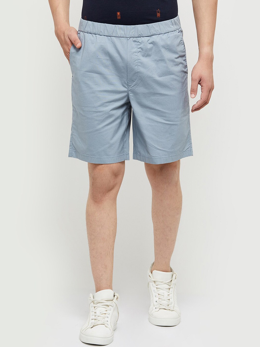 

max Men Solid Blue Sports Shorts
