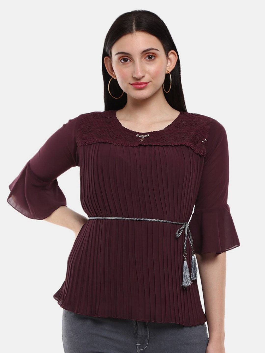 

V-Mart Purple Cinched Waist Top