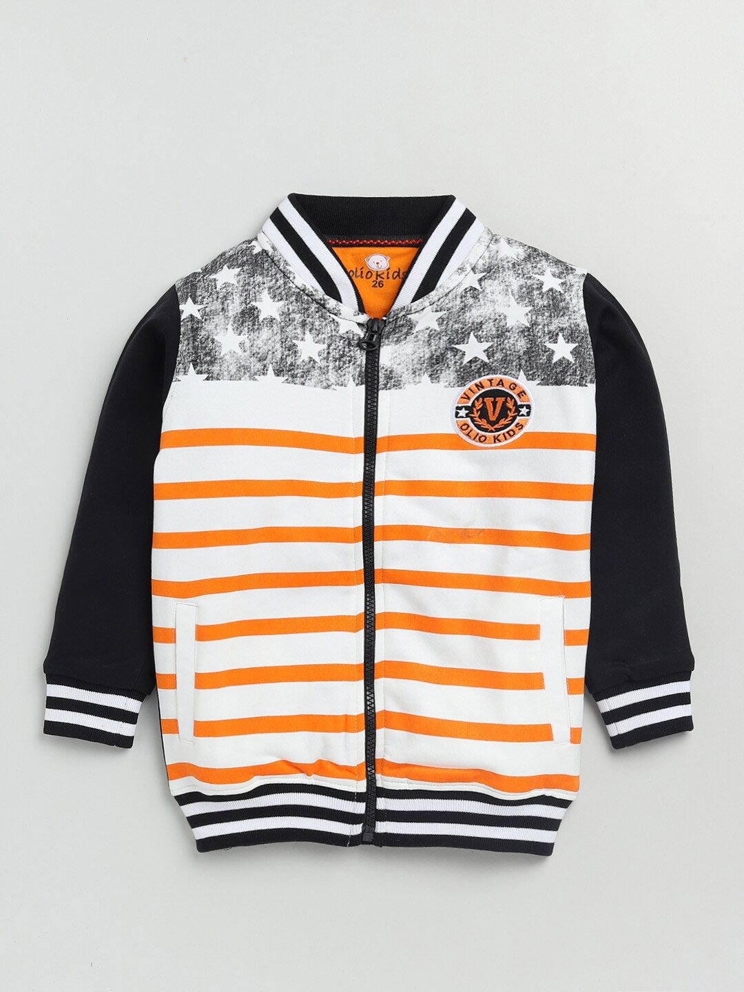 

Olio Kids Boys Orange Striped Sweatshirt