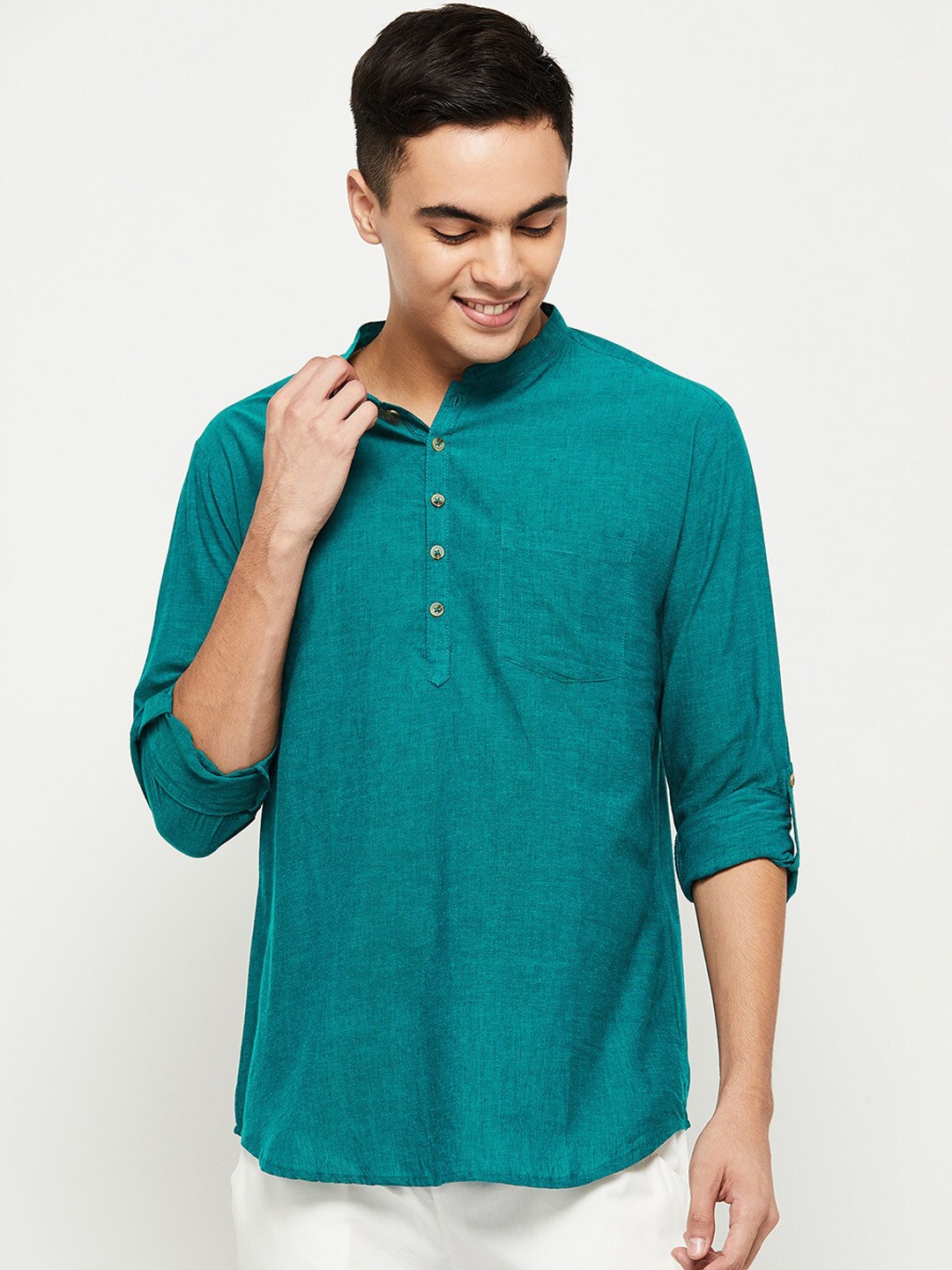 

max Men Teal Kurta