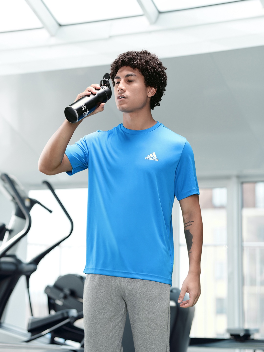 

ADIDAS Aeroready Brand Logo Printed T-shirt, Blue
