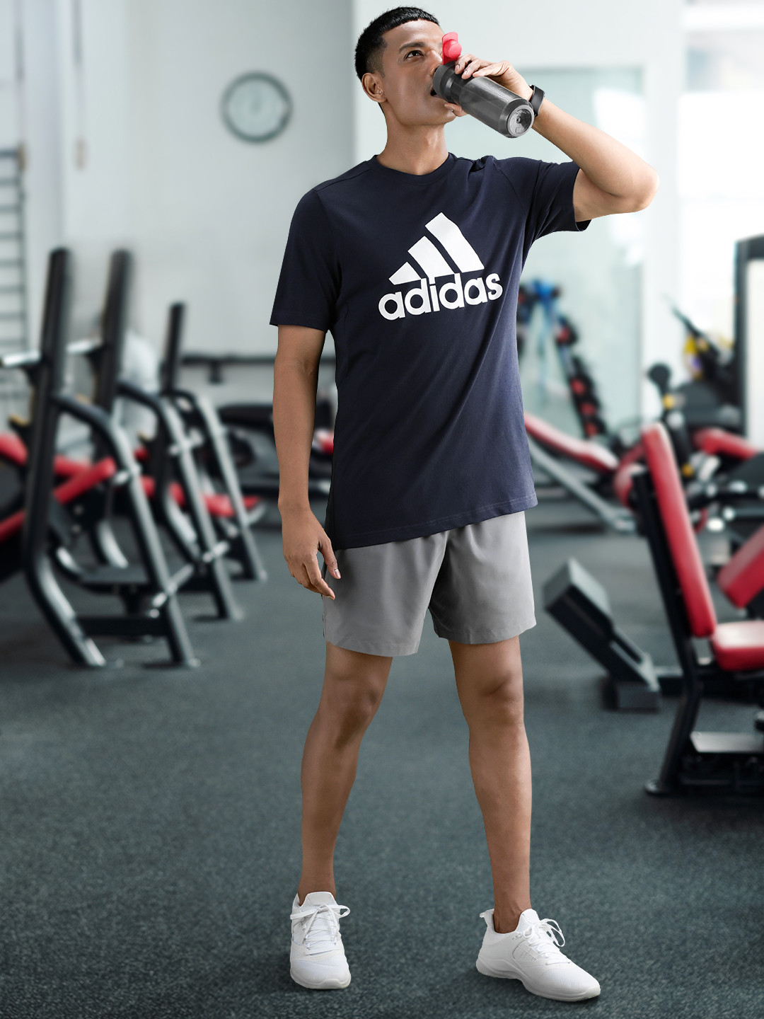 

ADIDAS Aeroready Brand Logo Printed T-shirt, Navy blue
