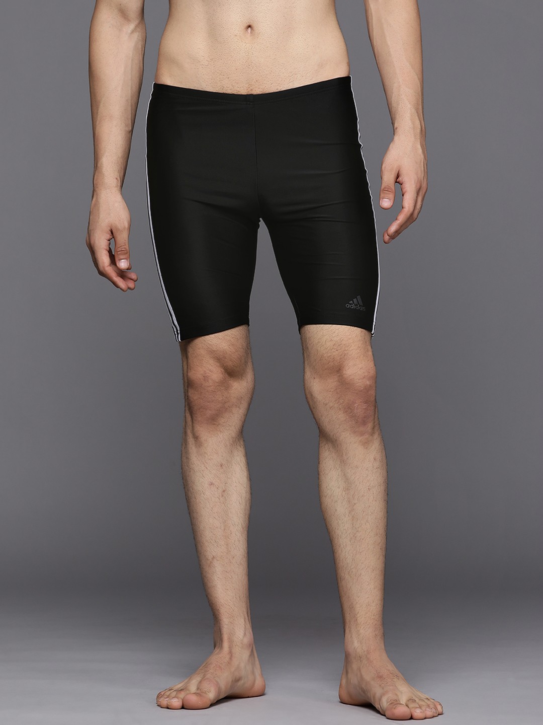 

ADIDAS Men Black & Blue Solid FIT JM 3S Swim Shorts