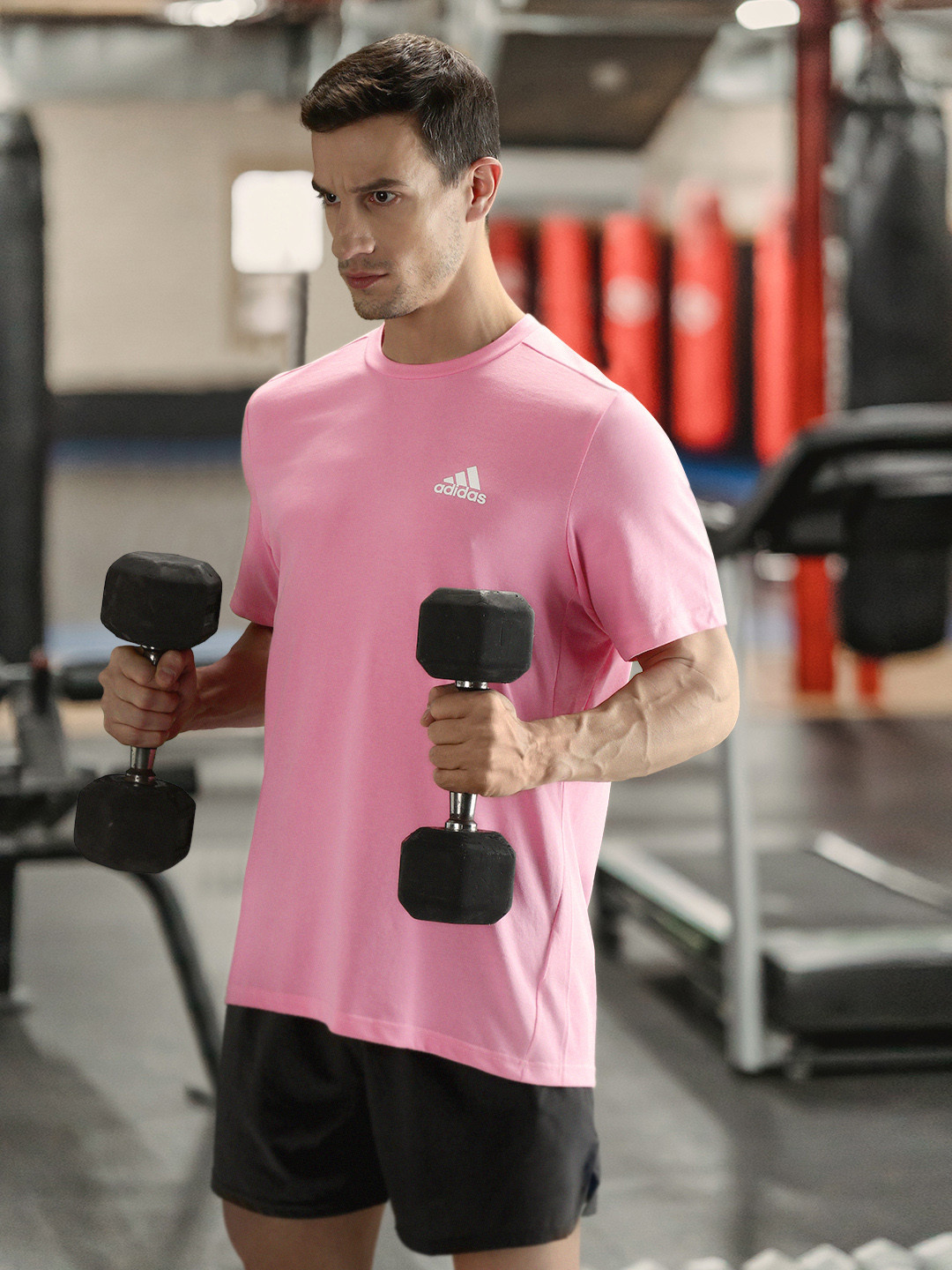 

ADIDAS Brand Logo Detail IN FE Aeroready Freelift T-shirt, Pink