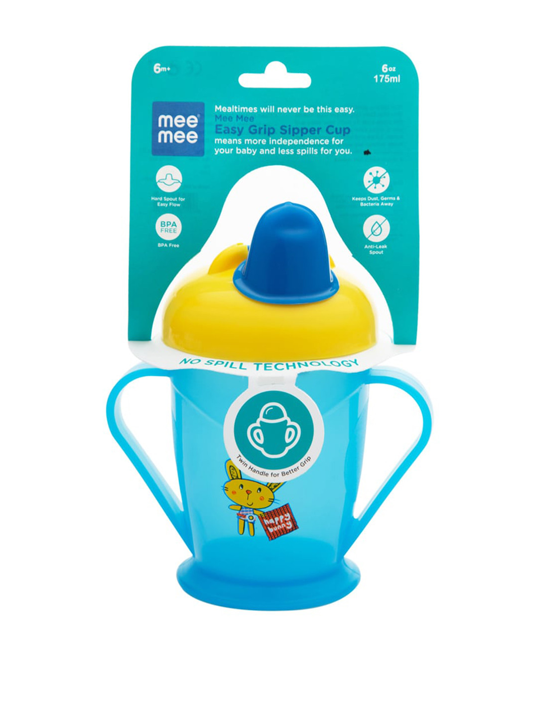 

MeeMee Blue Happy Bunny Print Baby Convertible Feeding Sippers