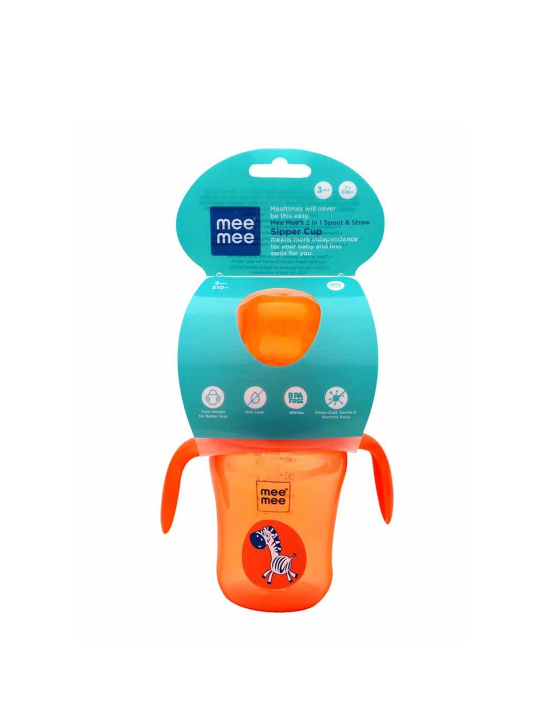 

MeeMee Kids Orange-Colored Printed Baby Feeding Mug