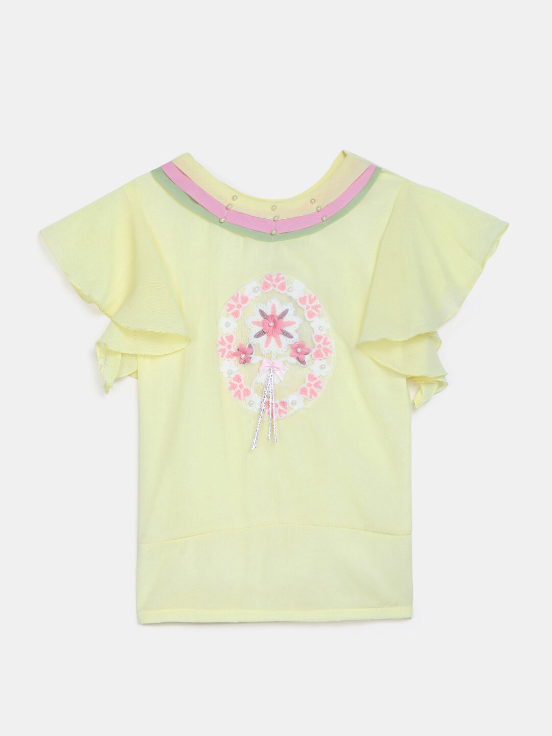 

V-Mart Yellow Floral Print Top