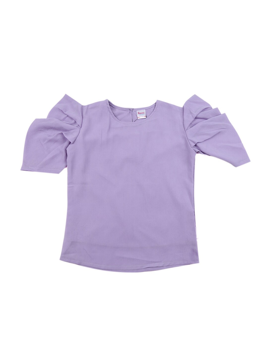 

V-Mart Girls Lavender Solid Round Neck Top
